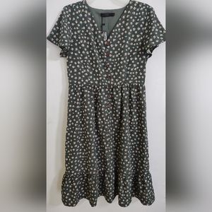 Green floral dress